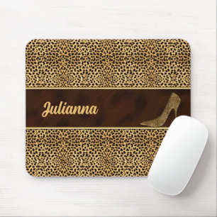 Cheetah Print with a Stiletto Heel Mouse Pad