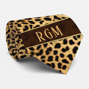 Cheetah Print with Monogram Tie