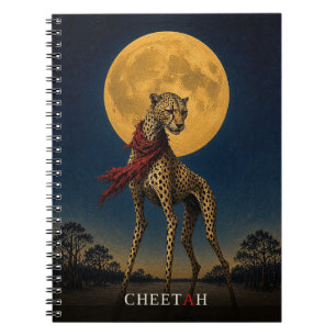 Cheetah Red Scarf gothic Surreal Notebook