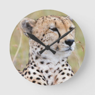 Cheetah Round Clock