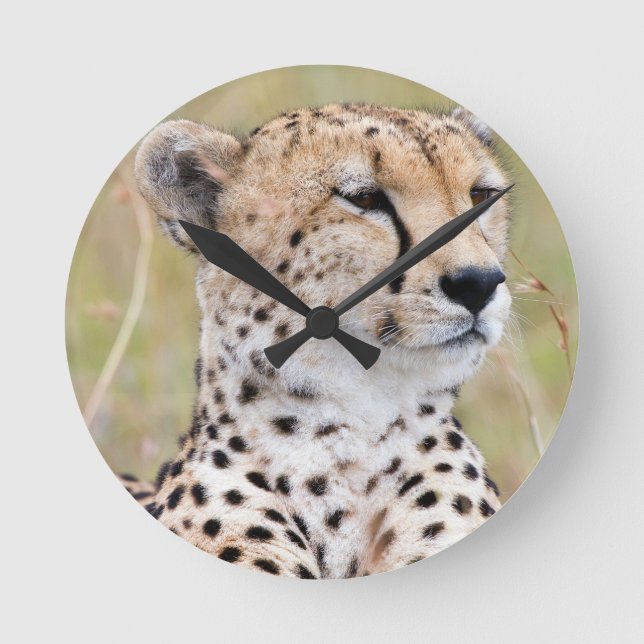 Cheetah Round Clock (Front)