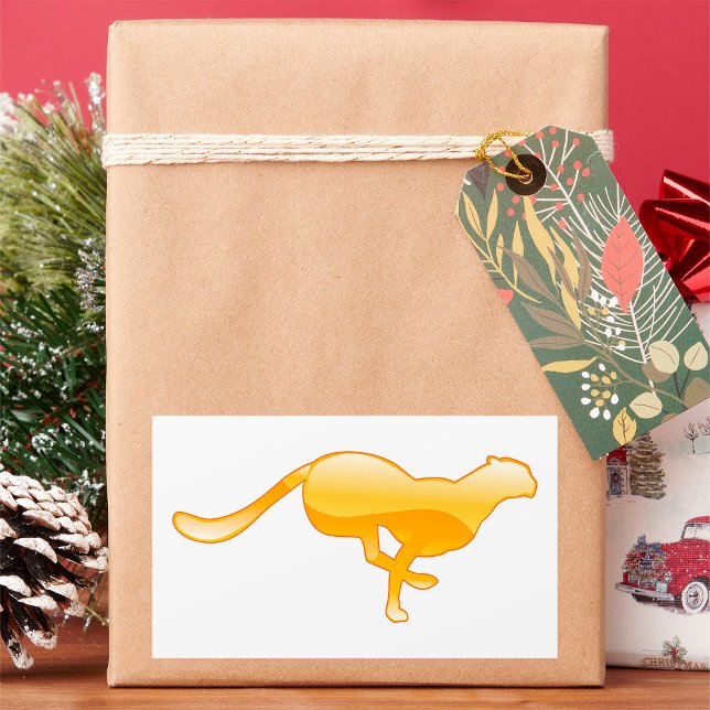 Cheetah Running Rectangular Sticker (Creator Uploaded)