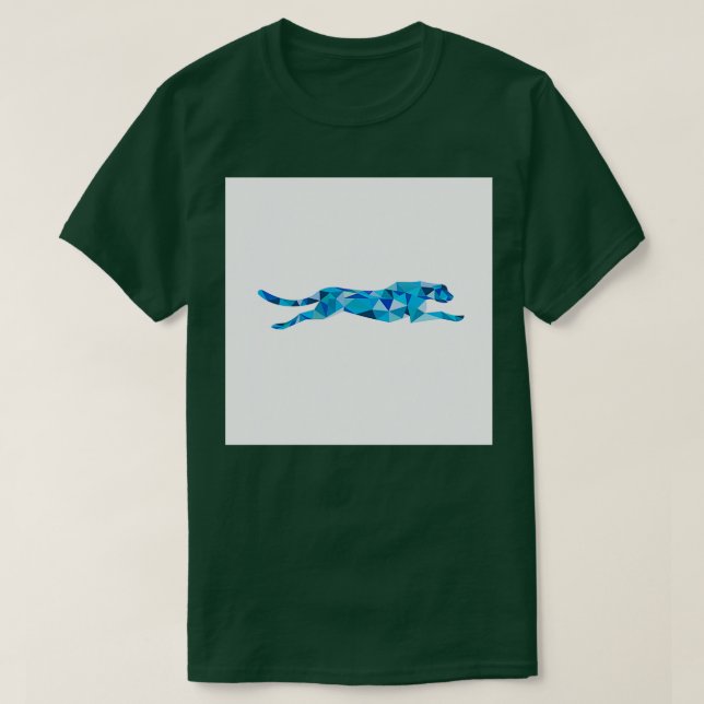 Cheetah Running Side Low Polygon 1 T-Shirt (Design Front)