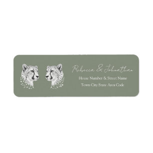 Cheetah Sage Elegant Wildlife Style Return Address Label