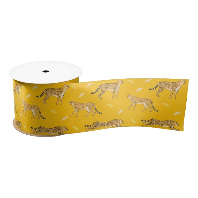 Cheetah  satin ribbon (Spool)