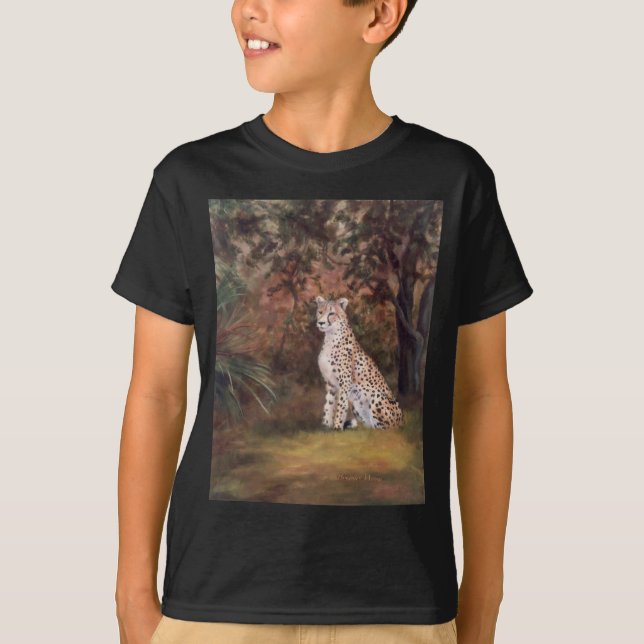 Cheetah Sitting Proud Boys Tshirt (Front)