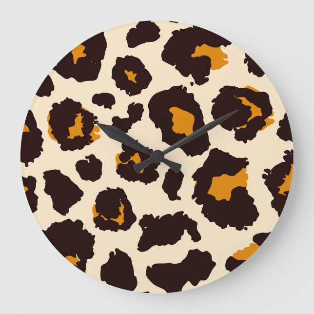 Cheetah Skin, Animal Print Texture. Large Clock (Front)