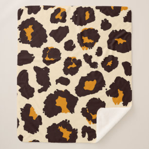 Cheetah Skin, Animal Print Texture. Sherpa Blanket