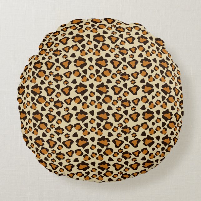 Cheetah skin pattern round cushion (Front)