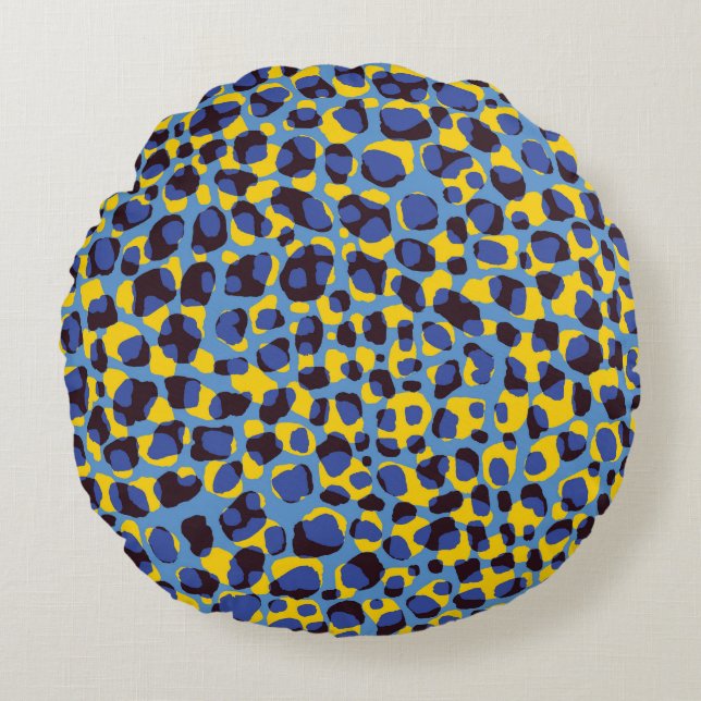 Cheetah skin texture, seamless animal print. round cushion (Front)