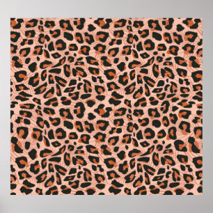 Cheetah skin, vibrant seamless pattern. poster