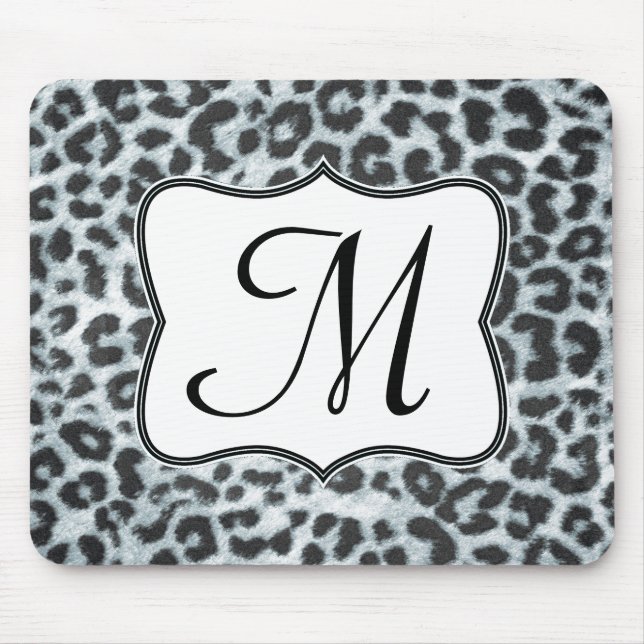 Cheetah Spot Animal Monogram Initial Mouse Pad (Front)