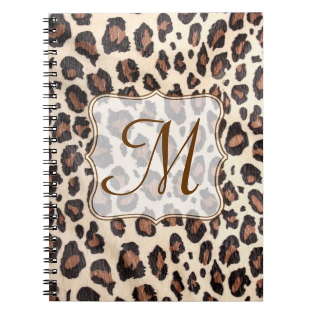 Cheetah Spot Animal Monogram Initial Note Book (Front)