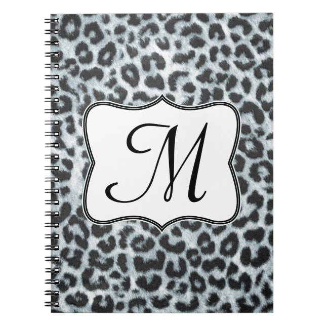 Cheetah Spot Animal Monogram Initial Note Book (Front)
