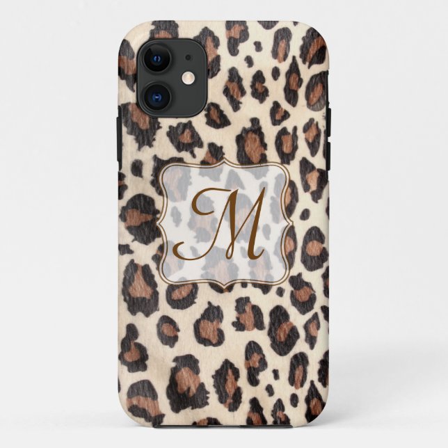 Cheetah Spot Animal Print Monogram IPHONE 5 Case (Back)
