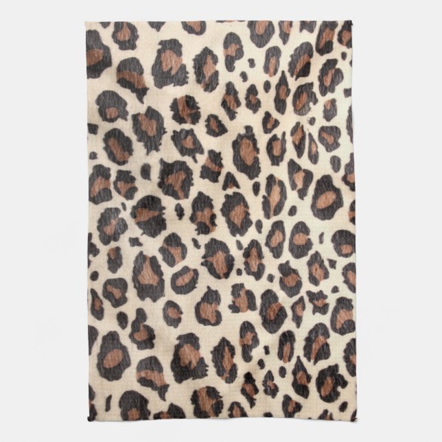 Cheetah Spot Animal Print Wild Kitchen Dish Towel (Vertical)