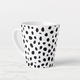 Cheetah Spots Black White  Latte Mug