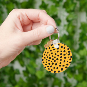  Cheetah Spots Orange Black Key Ring