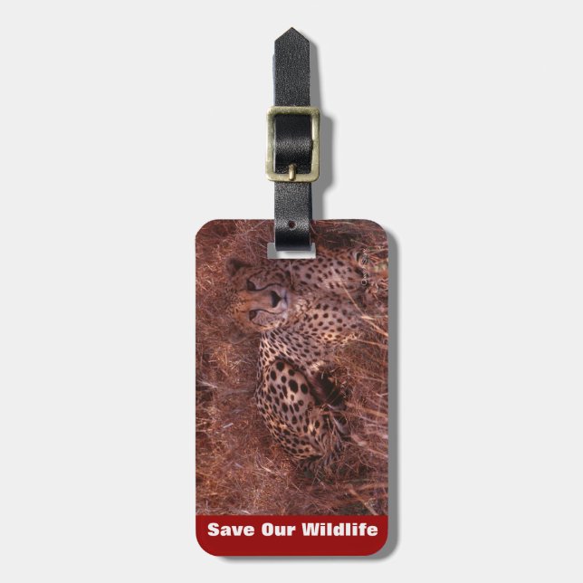Cheetah Stare Luggage Tag (Front Vertical)