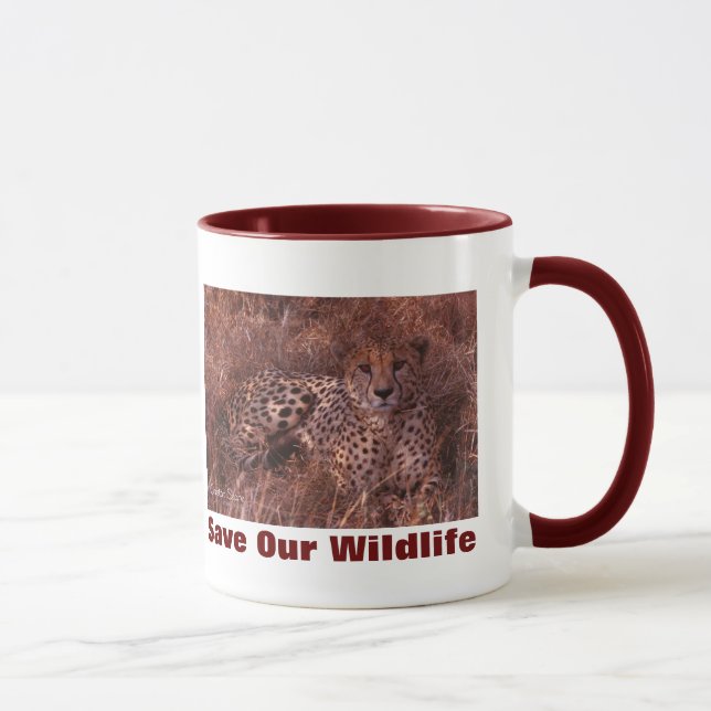 Cheetah Stare Save Our Wildlife Mug (Right)