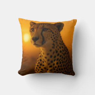Cheetah Sunset Portrait Cushion