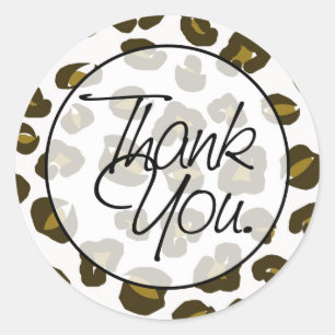 Cheetah Thank You Classic Round Sticker