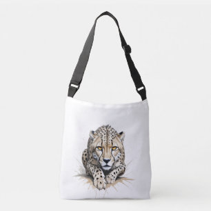 Cheetah Vector Graphic Art Portrait Animal Spirit  Crossbody Bag