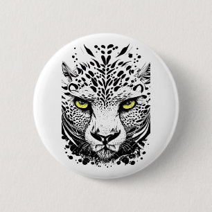 Cheetah Wild Animal Nature Illustration Art Tattoo 6 Cm Round Badge