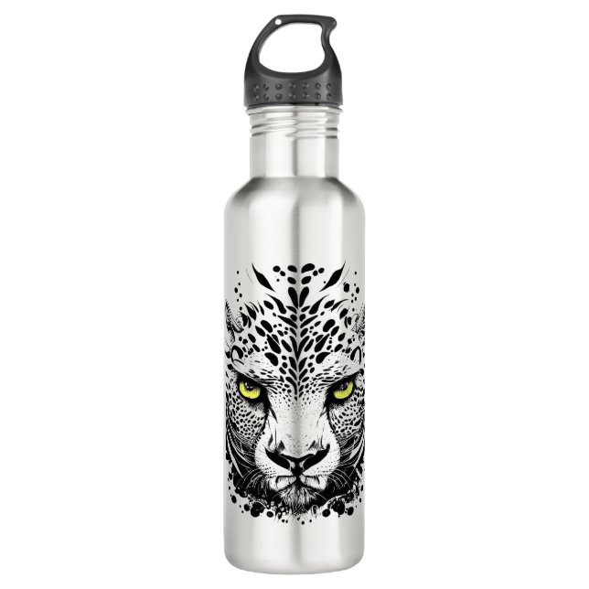 Cheetah Wild Animal Nature Illustration Art Tattoo 710 Ml Water Bottle (Front)