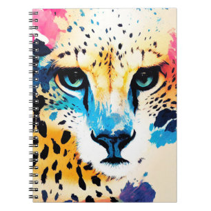 Cheetah Wild Nature Animal Color Art Painting Notebook