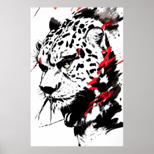 Cheetah Wild Nature Free Spirit Art Brush Painting Poster