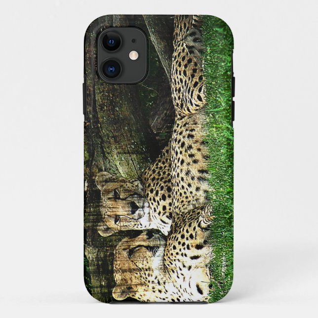 Cheetahs Lounging Grunge Case-Mate iPhone Case (Back)