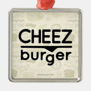 Cheezburger Logo (black) Metal Tree Decoration