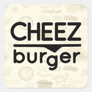 Cheezburger Logo (black) Square Sticker