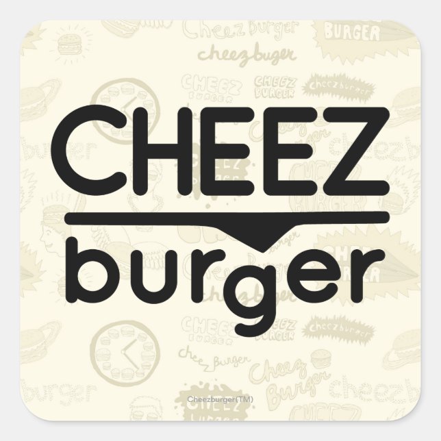 Cheezburger Logo (black) Square Sticker (Front)
