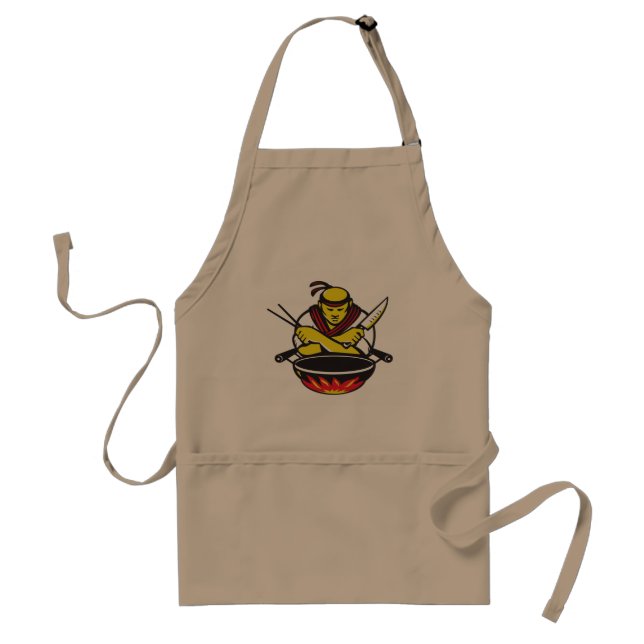 Chef And A Wok Standard Apron (Front)