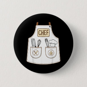 Chef Apron Funny Cute Culinary Cooking Costume 6 Cm Round Badge