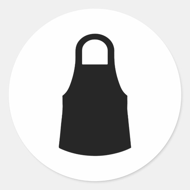Chef apron silhouette classic round sticker (Front)