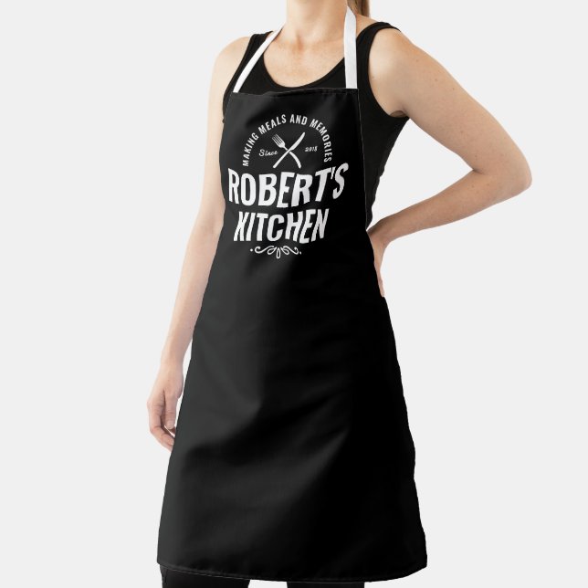 Chef Apron with Custom Name Men Personalised Gifts (Insitu)