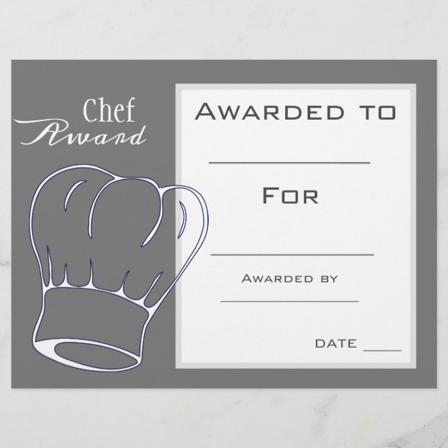 Chef award cooking award (Front)