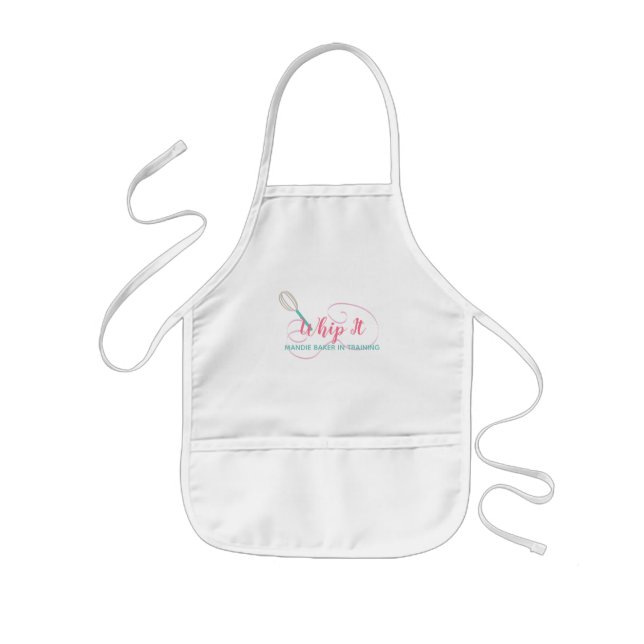 Chef Baker Whisk Bakery Swirls Kids Apron (Front)