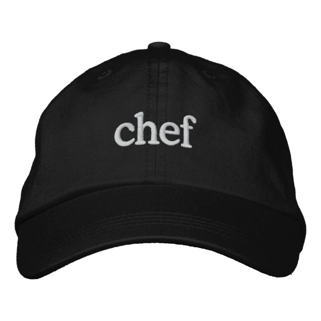 Chef Basic Embroidered Black Cap Template (Front)
