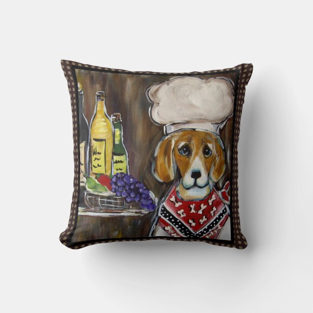 CHEF BEAGLE CUSHION (Front)