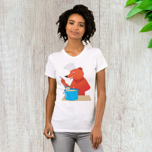 Chef Bear Cooking Soup Fun Animal Kitchen  T-Shirt