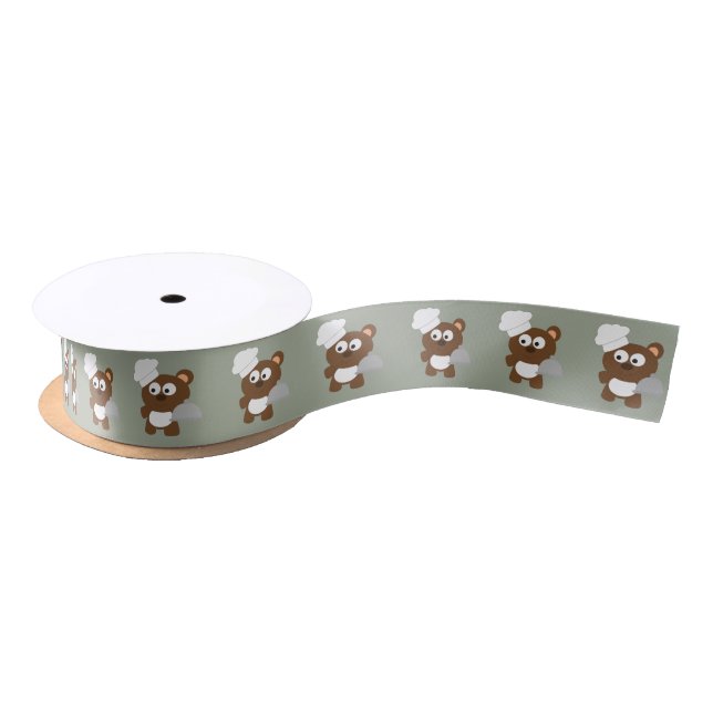 Chef Bear Satin Ribbon (Spool)