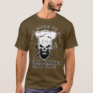 Chef Beard Skeleton Bake Bearded Skull Skeletal Co T-Shirt