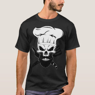 Chef Beard Skeleton Cook Bearded Skeletal Bake Sku T-Shirt