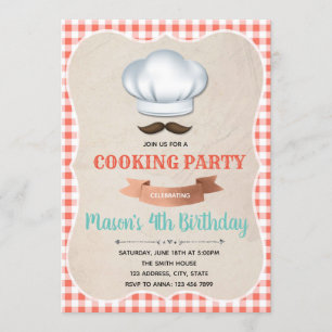 Chef birthday party invitation