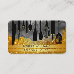Chef Black Gold Catering Kitchen Tools Personal Bu Business Card