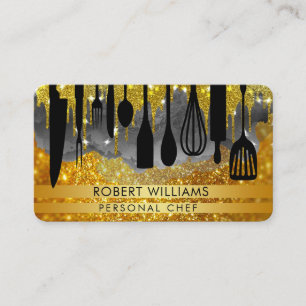 Chef Black Gold Catering Kitchen Tools Personal Bu Business Card